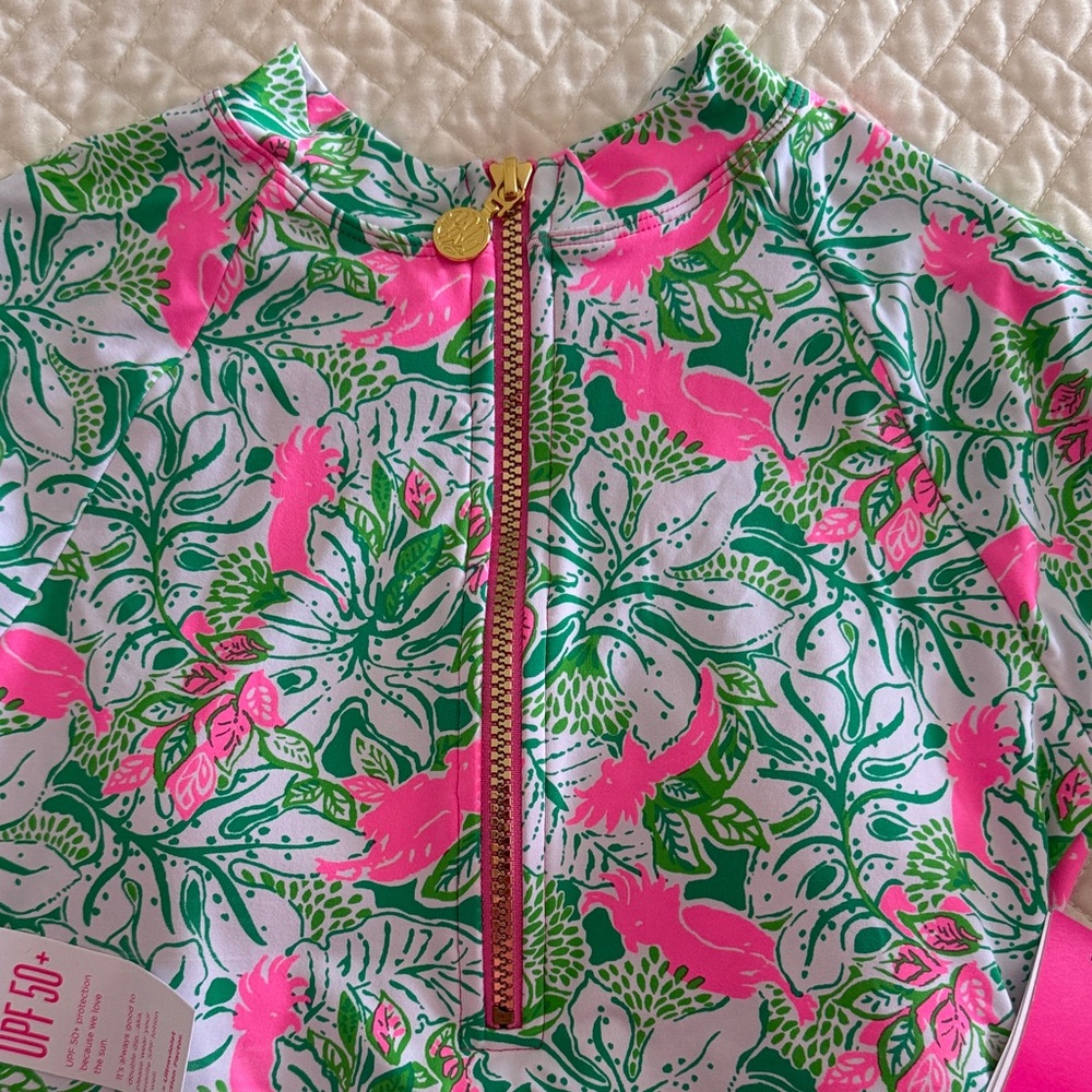 Lilly Pulitzer Long Sleeve Rashguard Top with Zipper-NWT - Picture 6 of 6